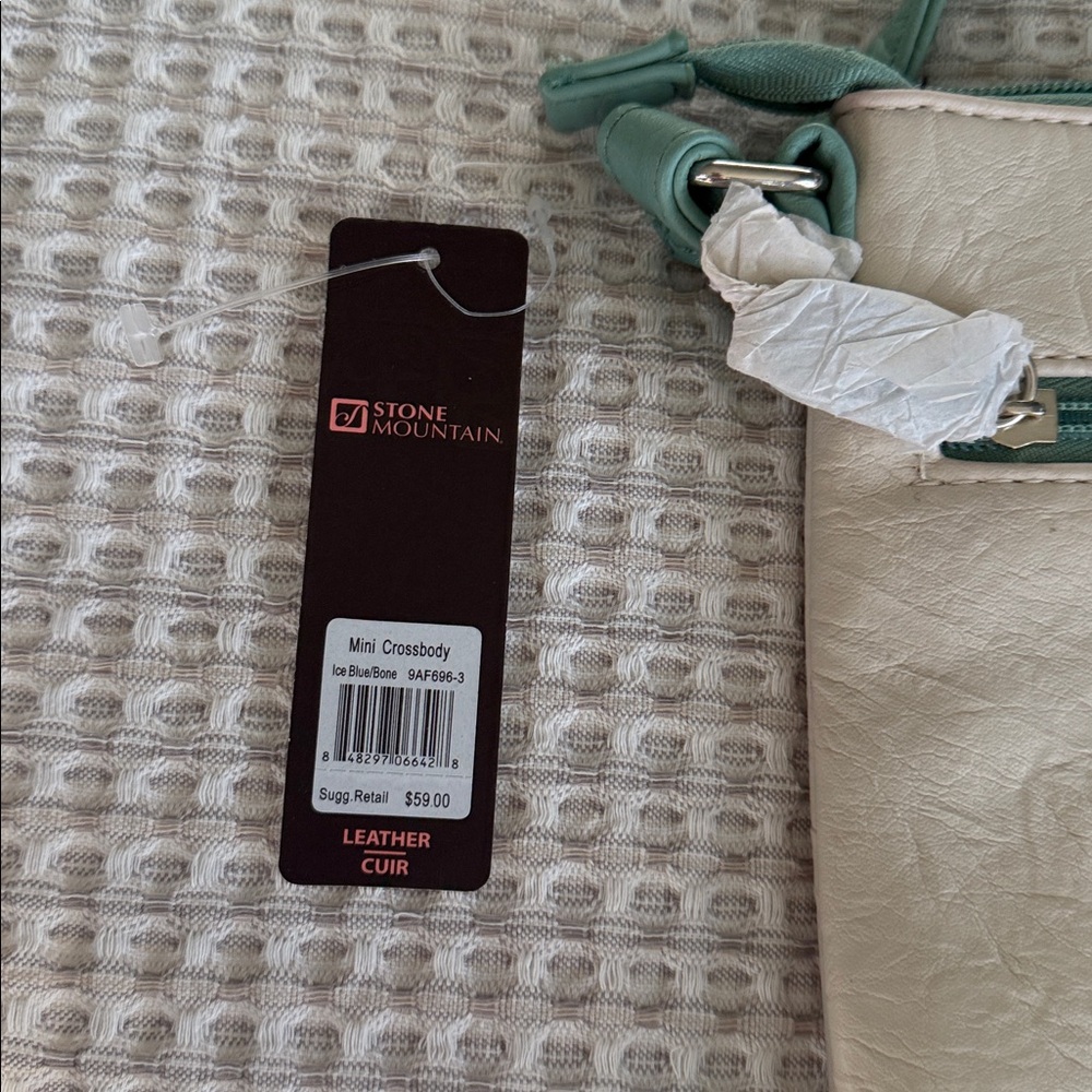 Stone Mountain Accessories Teal and Cream Crossbody Bag - Picture 3 of 4